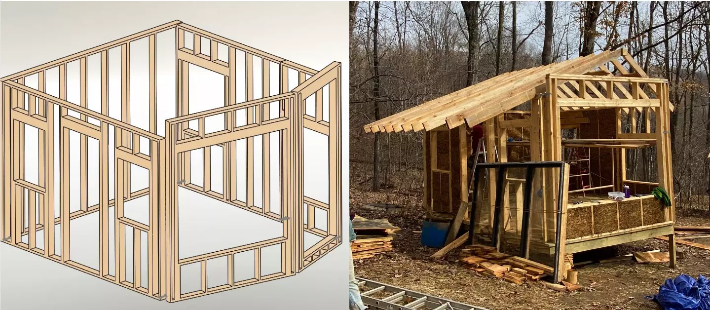 CAD and built reality of an accessible cabin in the woods!